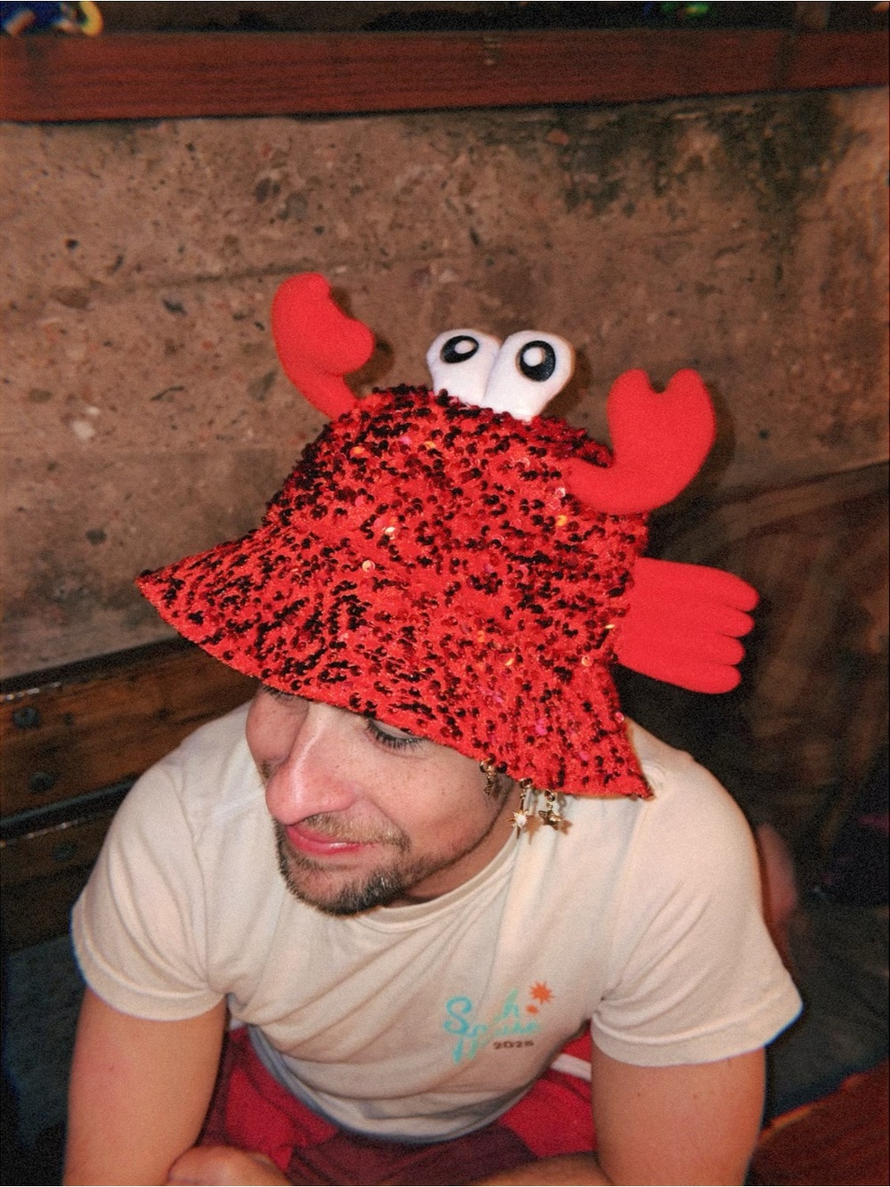 Red Sequin Crab Bucket Hat - Whimsy Women's and Men’s Accessory